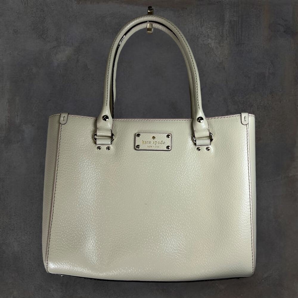 Kate Spade Off White Cream Beige‎ Wellesley Quinn Medium Tote Bag WKRU 1428